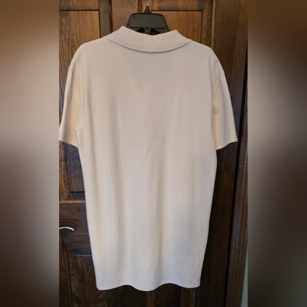 NWT  Zara Women's Cream Polo  Quarter  Zip Dress Size Small - Picture 2 of 4
